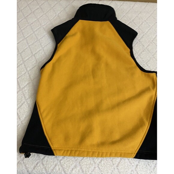 Vintage LL Bean Women’s Black/Yellow Vest Fur Trim Two Front Pockets Sz Petite M - Picture 11 of 15